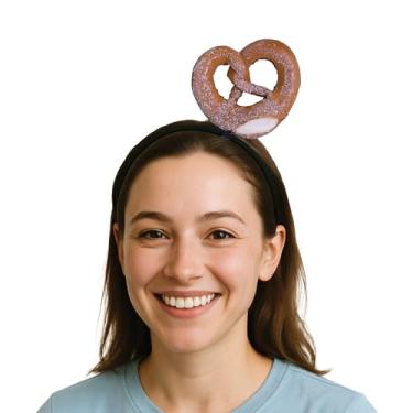 Imagem de Beistle Faixa de cabeça Pretzel – Acessório de fantasia de pretzel de espuma com detalhe de sal, apostila de festa da Oktoberfest, novidade divertida de comida, chapéu de festa de cerveja alemão