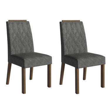 Imagem de Kit 2 Cadeiras De Jantar 4256 Com Espaldar Rustic-silver Madesa