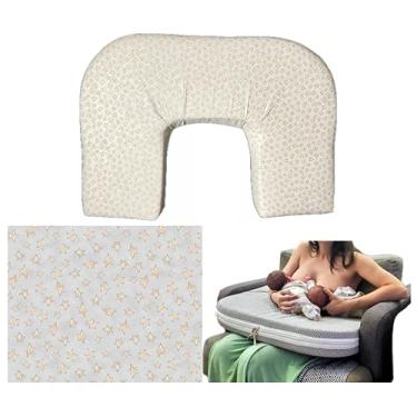 Imagem de Almofada para amamentação bebê e gêmeos simullâneos grande. (Cinza)