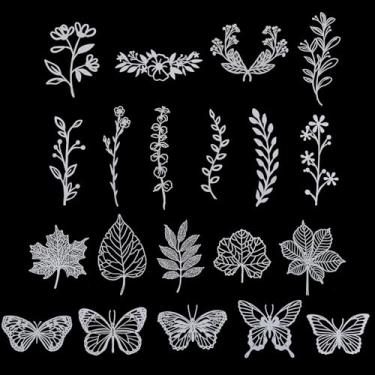 Imagem de FarBoat 2 conjuntos de papéis de arte artesanais para scrapbook, papel texturizado artesanal, papéis de fundo para fazer cartões, molduras de papel de fundo vintage, flores borboletas, 100 x 100 mm