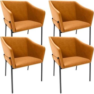 Imagem de Kit 4 Cadeiras Para Sala De Jantar Estar Living Olívia L02 material si