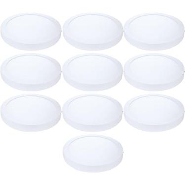 Imagem de Kit 10 plafon de led redondo sobrepor 12w 3000k branco quente bivolt  