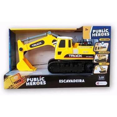 Imagem de Escavadeira Luzes Sons E Fricção 1:16 000909 Shiny Toys