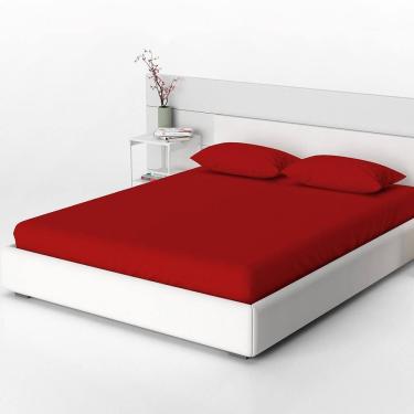 Imagem de Lençol Acácia Casal Liso Avulso Com Elástico 1 Peça Vermelho