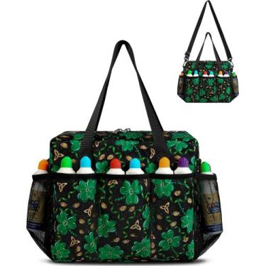 Imagem de Bolsa de bingo FOKDUVB Bolsa de bingo com bolsos para Daubers verde/do