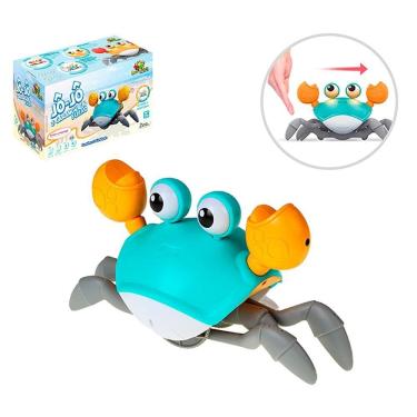 Imagem de Brinquedo Caranguejo Fujão Com Sons Luzes Recarregável Azul