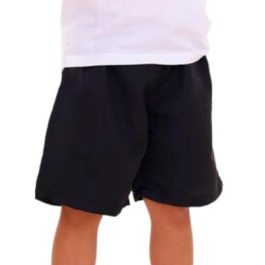 Imagem de Bermuda Infantil De Tactel Esporte Uniforme Escolar - Repelique, Preto