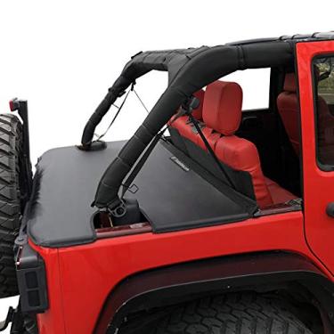 Imagem de Capa de Tonneau Shadeidea para Jeep Wrangler JK Unlimited (2007-2018) 4 Portas Traseira Tronco Tampa Carga Vinil Capa para JKU Tailgate Ton Cobertura Preta-3 anos