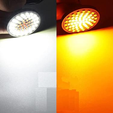 Imagem de HONLEEX 5.1 cm 1157 Lâmpada LED de seta, 60 LEDs Chips 2357 2057 7528 BAY15D Lâmpada LED Luzes de LED pisca-pisca frontal para H arley S treet G lide, Sportster, R oad K. (Branco + âmbar)