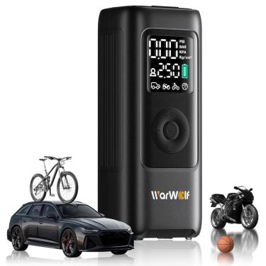 Imagem de Compressor de ar portátil com inflador de pneus WarWolf 160PSI 48LPM