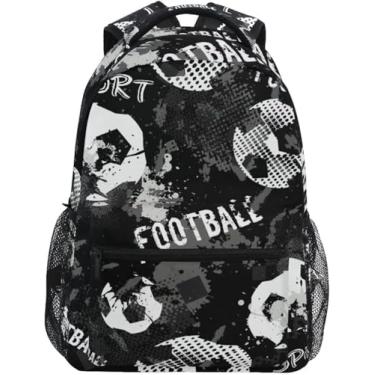 Imagem de Mochila De Estudante Escolar Preta Para Bola De Futebol Esportiva Para Viagem Adolescentes Meninas Meninos