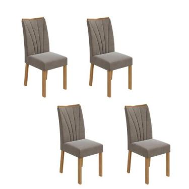 Imagem de Kit com 4 Cadeiras para Sala de Jantar Apogeu - Móveis Lopas