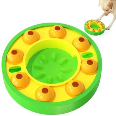Imagem de Pssopp Brinquedo de Quebra-cabeça para Comida de Cachorro, Design de Alimentação Lenta Treinamento Intelectual Interativo Diversão Fama Dificuldade Quebra-cabeça para Animais de Estimação (Verde)