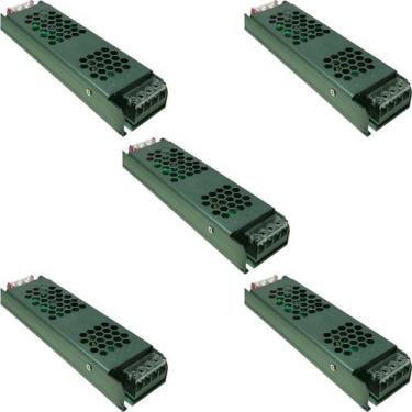 Imagem de Kit 5 fonte chaveada slim 240w 20a bivolt 12v ip20 galaxy