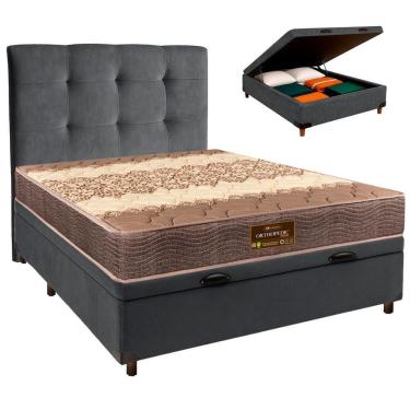 Imagem de Kit Cabeceira + Cama Box Bau + Colchão Casal D26 Ortophedic Sankonfort