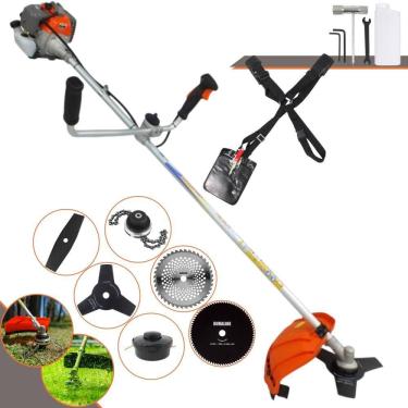 Imagem de Aparador de Grama Completo Vulcan VR330-P À Gasolina Motor 2T 33cc 10.000rpm 1,2HP de Potência Com Kit 4 Lâminas de Corte, Trimmer e Carretel de Nylon