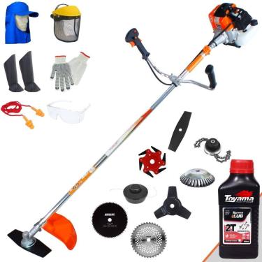 Imagem de Aparador de Grama Profissional À Gasolina Vulcan VR430S 43cc 1,7HP 10.000rpm Roçadeira Completa Com 8 Opções de Cortes + EPI + ÓLEO TOYAMA 2 TEMPOS