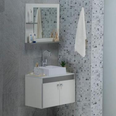 Imagem de Gabinete e Espelho Suspenso 60cm Modelo 5 Meu Canto - Eco Móveis