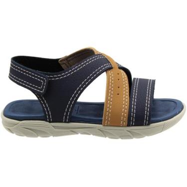 Imagem de Sandália Infantil Molekinho Napa Floater Tira Colorida Menino, 24, Azu