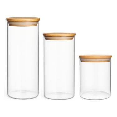 Imagem de Pote Porta Mantimentos Tampa Bambu Redondo 750ml Vista Home