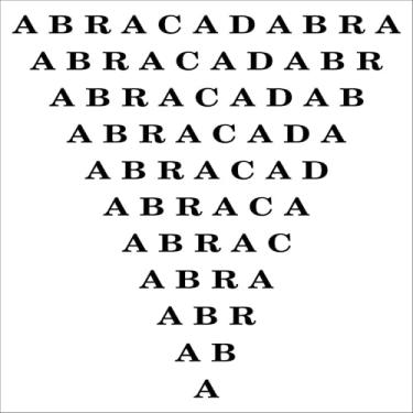 Imagem de Placa Radiestesia Radiônica 17x17 Cm - ABRACADABRA INVERTIDO