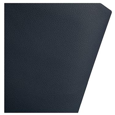 Imagem de Tecido de couro sintético courino 160 cm largura sofá móveis PU simulação couro material para estofamento artesanato assento de carro, marrom cáqui (tamanho: 1,6 x 1 m/5,25 x 3,28 pés) (azul marinho