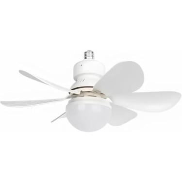Imagem de Ventilador de Teto LED Inteligente com Controle Remoto, Silencioso, Lâmpada E27 30W, Iluminação Integrada
