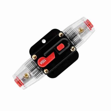 Imagem de Suporte de fusível de reposição de disjuntor de áudio para proteção do sistema de áudio de barco marítimo automotivo 100A inversor de fusíveis em linha estéreo automotivo automotivo