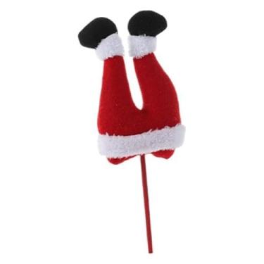 Imagem de oshhni de perna de elfo de Natal, enfeite de árvore de pelúcia para festa, pés de elfo, enfeite de Natal para jardim de férias, ano, sala de, Vermelho Branco