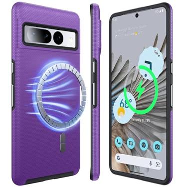 Imagem de NJROW Capa magnética forte para Google Pixel 7 Pro compatível com MagSafe [2025 atualizado] [camada dupla resistente] [à prova de choque militar] capa robusta para celular Google Pixel 7 Pro fina