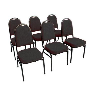 Imagem de Kit com 6 Cadeiras para Auditórios Linha Hotel Preto