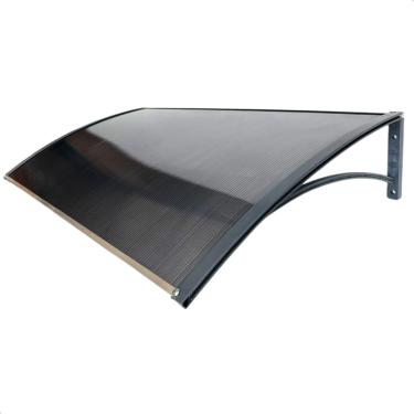 Imagem de Toldo Policarbonato 100 a 200x50cm Proteção UV area externa portas e janelas(150x50cm,Cinza c/fumê)