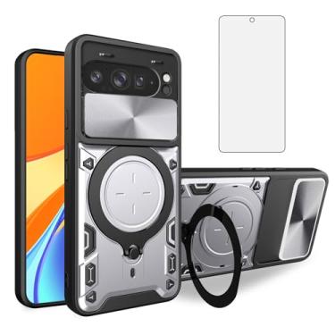 Imagem de Asuwish Capa de celular para Google Pixel 9 Pro XL/10 Pro XL capa magnética para câmera deslizante com protetor de tela e suporte de anel para celular híbrido fino Pixel9 9Pro Nine Pixel10 10Pro LX