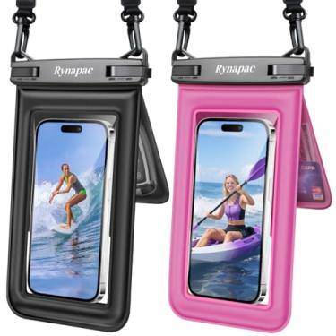 Imagem de [Até 8,5 polegadas] Bolsa de telefone impermeável flutuante, bolsa dupla à prova d'água com cordão para iPhone 16 15 Pro Max, Galaxy S25 S24 Ultra, bolsa seca para celular IPX8, pacote com 2 itens