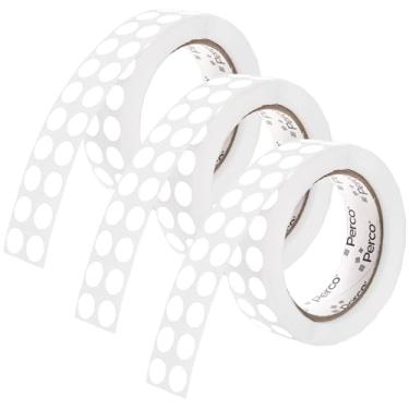 Imagem de Perco Etiquetas adesivas brancas perfuradas de 1/2 polegada — 3 rolos, 9.000 adesivos redondos — com adesivo permanente para calendários, codificação de cores, rastreamento de medicamentos, artesanato