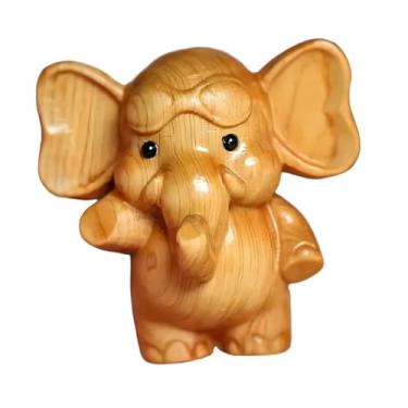 Imagem de predolo Estatueta de elefante, escultura de madeira, decoração para casa, estátua decorativa, ornamento de mesa para estante, entrada ou área externa.