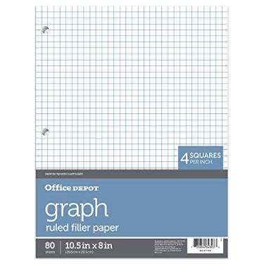 Imagem de Office Depot Papel de preenchimento de caderno pautado por quadrille da marca, 20 cm x 26 cm, branco, pacote com 80 folhas