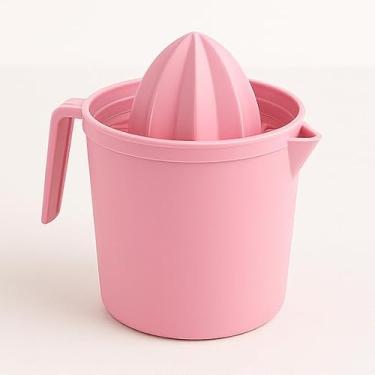Imagem de Espremedor Manual de Frutas 600ml com Alça e Bico – Ideal para Laranja, Limão e Sucos Naturais, Cores Rosa ou Verde(Rosa)