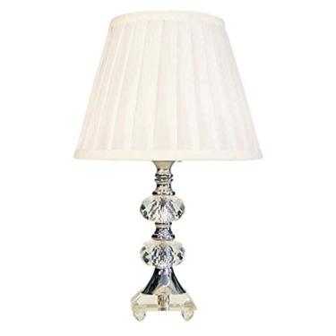 Imagem de Abajur Cristal Vidro Mesa Decoração para Sala Quarto com Cúpula Drapeada 35cm Ref. 184