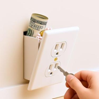 Imagem de Cofre Secreto Tomada Falsa de Parede Embutida Porta-Dinheiro e Objetos de Valor Discreto e Seguro