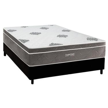 Imagem de Conjunto Box Baú Casal: Colchão Molas Inovaflex Ensacadas Essential+Base CRC Corano Black (138x188)