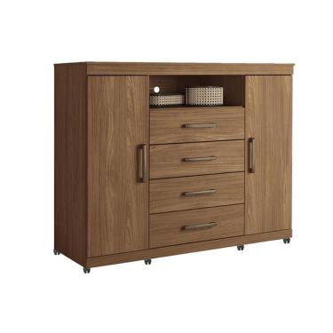 Imagem de Cômoda De Quarto Master C/ 2 Portas 1 Nicho E 4 Gavetas Jatoba - Santos Andirá