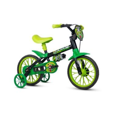 Imagem de Bicicleta Infantil Aro 12 Criança Rodinhas Unissex Nathor, Preto, Verd