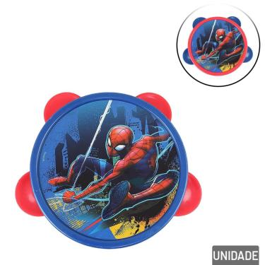 Imagem de Pandeiro Infantil 13cm Homem Aranha Color - Tudo em Caixa