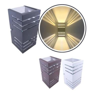 Imagem de Arandela Externa 2 Focos 6 Frisos Moderna Parede Preto Bivo