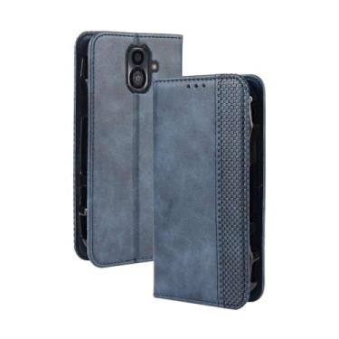 Imagem de Capa para KYOCERA TORQUE G04,Retro Flip magnético,Caso de telefone de couro PU,Design de carteira com 3 slots de cartão e 1 clipe de dinheiro -Blue