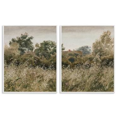 Imagem de Stupell Industries Conjunto de arte giclée emoldurado cinza de 2 peças de folhagem rural, design por Lettered and Lined, 76 x 61 cm