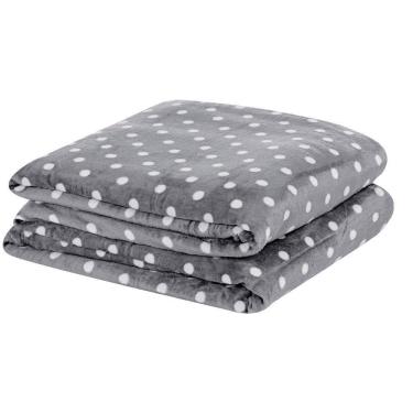 Imagem de Manta Estampada Petit Poá Queen 01 Peça - Cinza