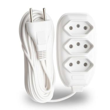 Imagem de Extensão de Energia 3 Tomadas com 2 metros 3 metros e 5 metros COR BRA