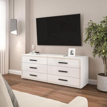Imagem de Rack comoda para Tv 65 Polegadas com 6 Gavetas Valência - Politorno